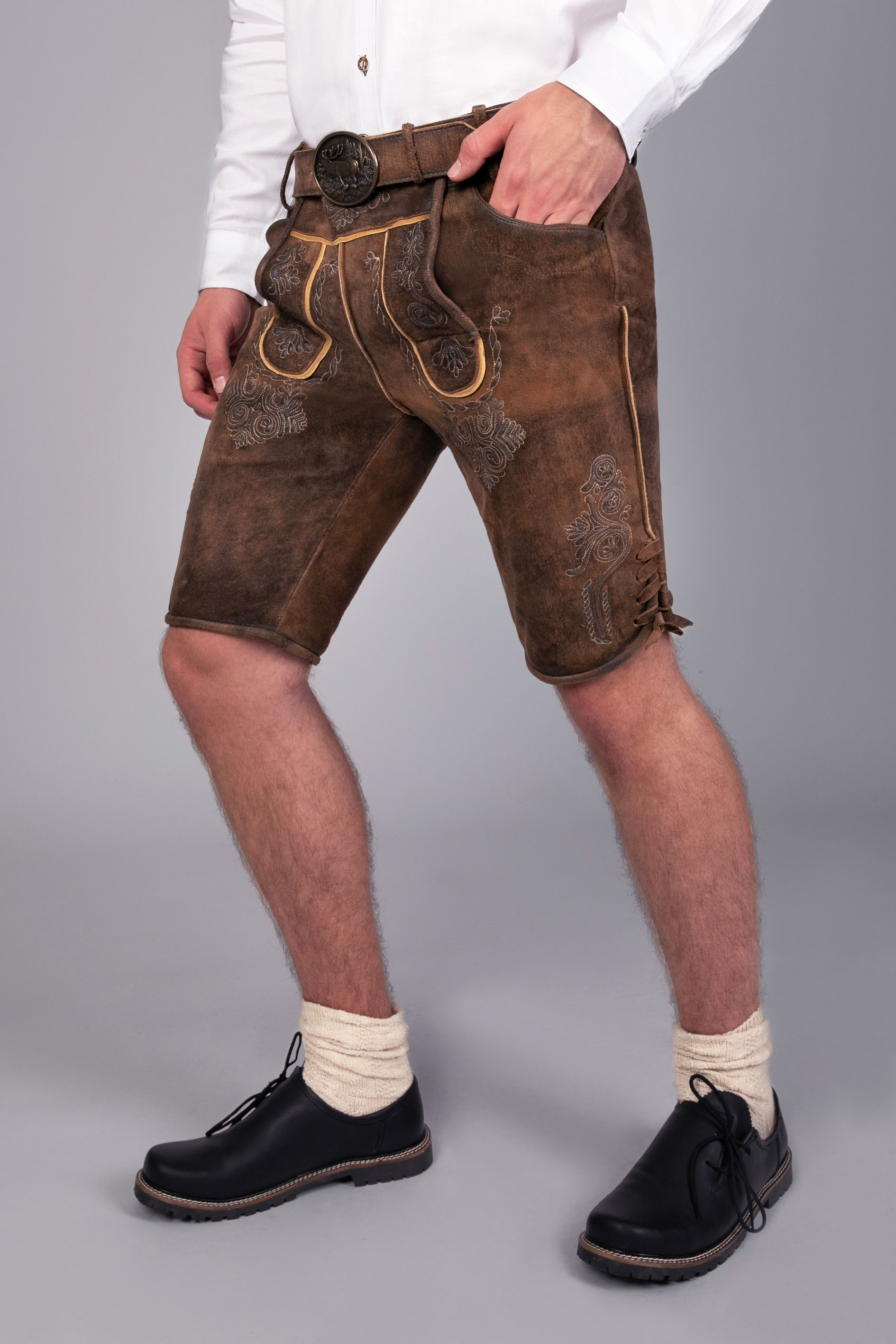 Kurze Wildbock Lederhose Bernd