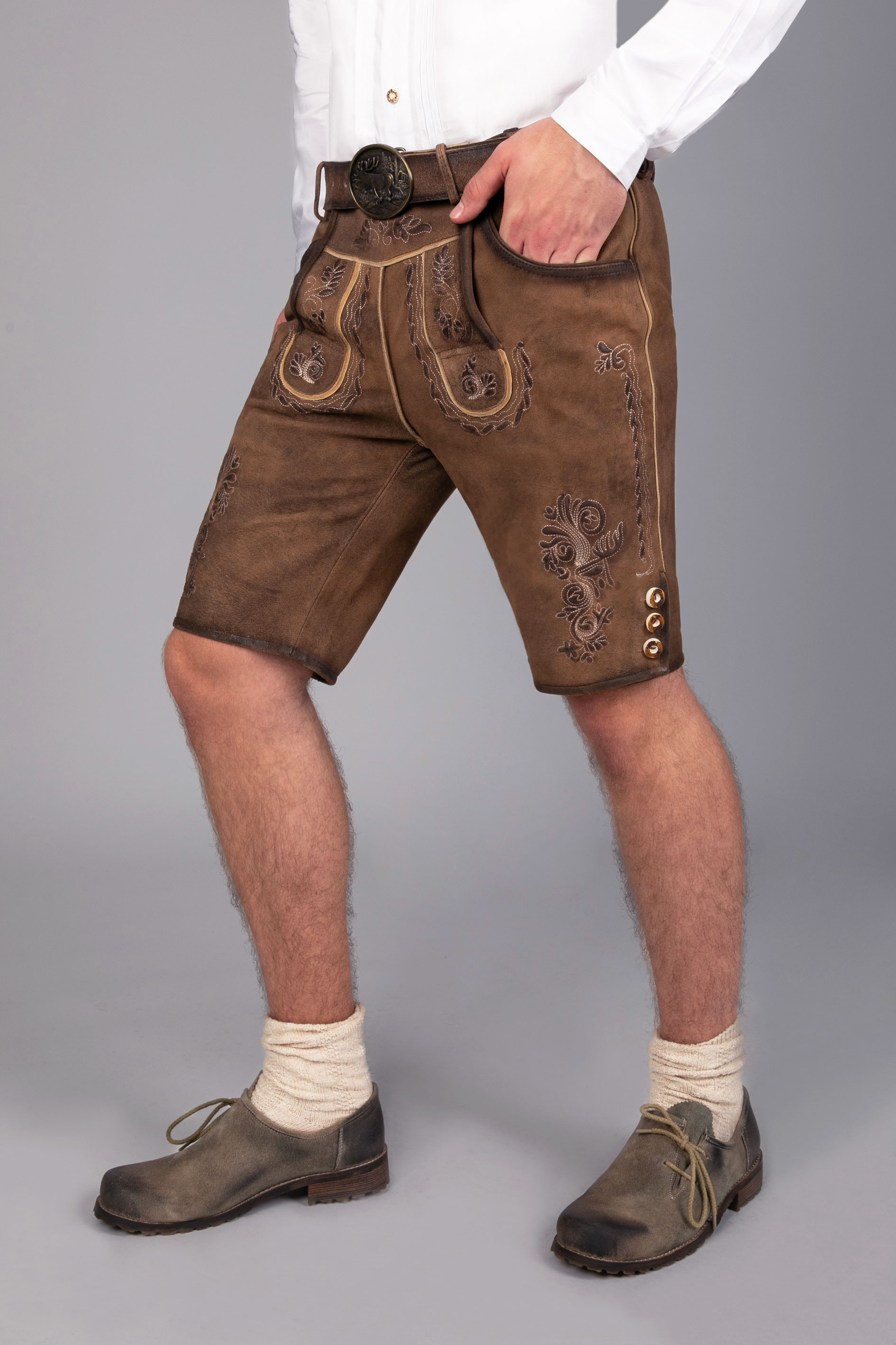 Kurze Wildbock Lederhose Markus