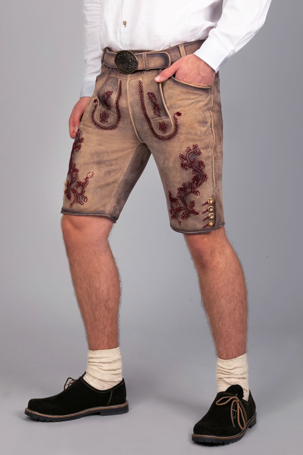 Kurze Wildbock Lederhose Emil